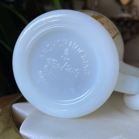 Set of 2 Coffee Time Teapot Milk Glass D Handle Fire King + Federal Glass Mugs - Picture 9 of 12